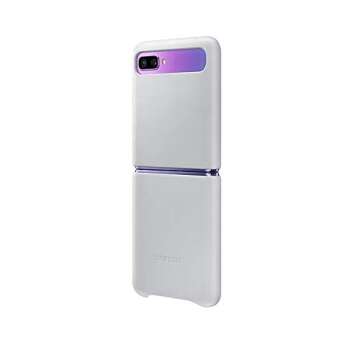 Samsung Galaxy Z Flip Genuine Leather Cover - Light Gray