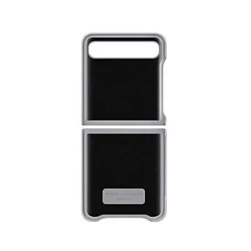 Samsung Galaxy Z Flip Genuine Leather Cover - Light Gray