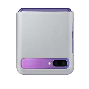 Samsung Galaxy Z Flip Genuine Leather Cover - Light Gray