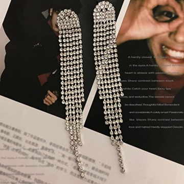 Elegant Rhinestone Dangle Earrings for Women Lightweight