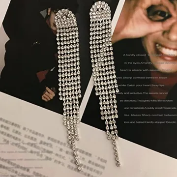 Elegant Rhinestone Dangle Earrings for Women Lightweight