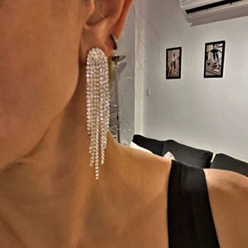 Elegant Rhinestone Dangle Earrings for Women Lightweight