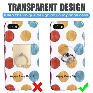 Phone Ring Holder Grip - Clear 360° Rotation