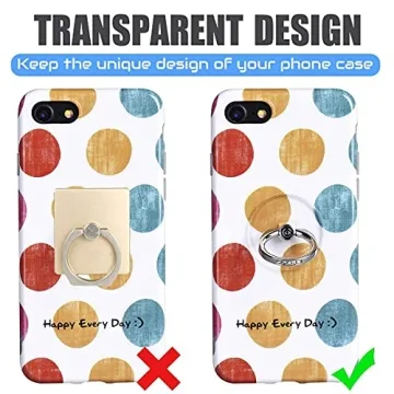 Phone Ring Holder Grip - Clear 360° Rotation