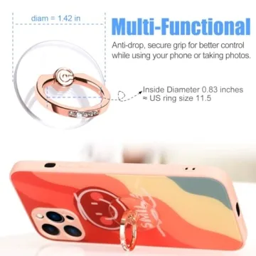 Phone Ring Holder Grip - Clear 360° Rotation
