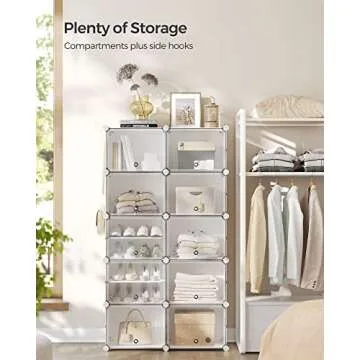 SONGMICS 10 Cubes Shoe Rack for 40 Pairs of Shoes