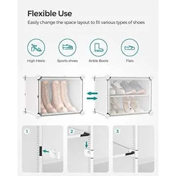 SONGMICS 10 Cubes Shoe Rack for 40 Pairs of Shoes