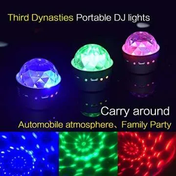 Mini Disco Light, Miuko Sound Activated Multi-Color Battery Operated Disco Ball Light, Festival Part...