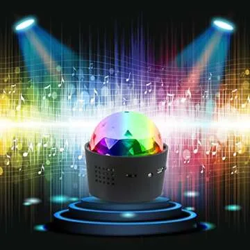 Mini Disco Light, Miuko Sound Activated Multi-Color Battery Operated Disco Ball Light, Festival Party Light, Led Stage Light, Car Decoration Light (Portable Battery Powered)
