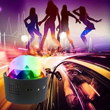 Mini Disco Light, Miuko Sound Activated Multi-Color Battery Operated Disco Ball Light, Festival Party Light, Led Stage Light, Car Decoration Light (Portable Battery Powered)