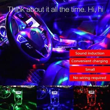 Mini Disco Light, Miuko Sound Activated Multi-Color Battery Operated Disco Ball Light, Festival Party Light, Led Stage Light, Car Decoration Light (Portable Battery Powered)
