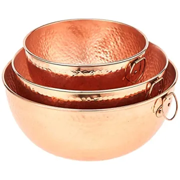 Solid Copper Beating Bowls Set - Perfect for Cooking