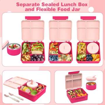 Pawtong Kids Bento Lunch Box with Insulated Soup Container