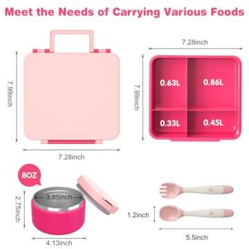 Pawtong Kids Bento Lunch Box with Insulated Soup Container