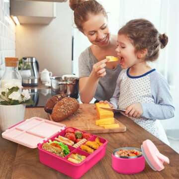 Pawtong Kids Bento Lunch Box with Insulated Soup Container