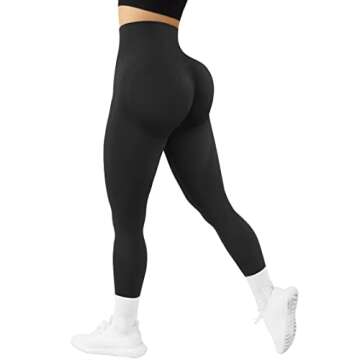 RXRXCOCO Women Seamless Butt Lifting Leggings Workout Gym High Waisted Yoga Pants Tights