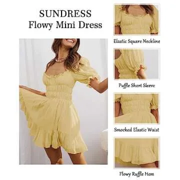 MIYIEONZ Mini Dress - Elegant Summer A-Line Dress