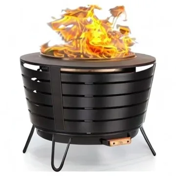 TIKI Smokeless 25" Patio Fire Pit for Outdoor Comfort