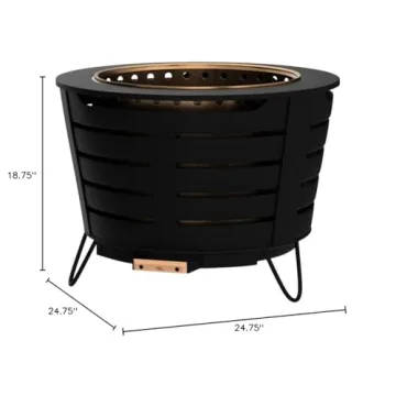 TIKI Smokeless 25" Patio Fire Pit for Outdoor Comfort