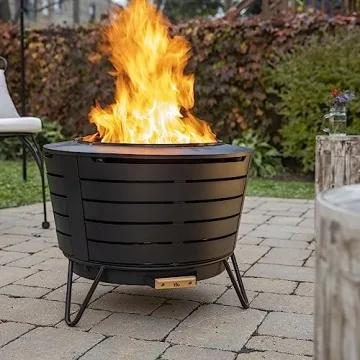 TIKI Smokeless 25" Patio Fire Pit for Outdoor Comfort