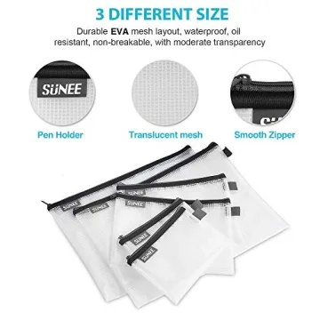 SUNEE Odor-Free Mesh Zipper Pouch for Ultimate Organization
