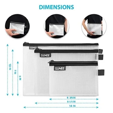 SUNEE Odor-Free Mesh Zipper Pouch for Ultimate Organization