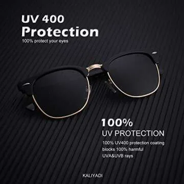 KALIYADI Unisex Polarized Retro Classic Trendy Stylish Sunglasses for Men Women Driving Sun glasses ...