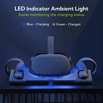 ZYBER Charging Dock for Meta Quest 2, VR Charger Station for Charging Oculus Quest 2 (Support Elite ...