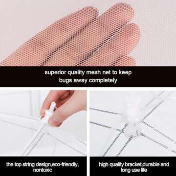 FOOEN (6 Pack) Pop-Up Outside Picnic Mesh Food Covers Tent Umbrella for Outdoors and Camping Food Net Cover Keep out Flies Mosquitoes Ideal for Parties BBQ, Reusable and Collapsible 17 x 17inches