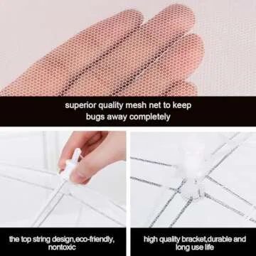 FOOEN (6 Pack) Pop-Up Outside Picnic Mesh Food Covers Tent Umbrella for Outdoors and Camping Food Net Cover Keep out Flies Mosquitoes Ideal for Parties BBQ, Reusable and Collapsible 17 x 17inches