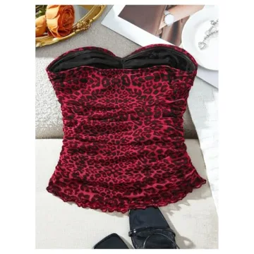 SHENHE Leopard Print Mesh Tube Top - Stylish & Comfortable