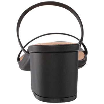 Amazon Essentials Women's Thin Two Strap Heeled Slide, Black, 10