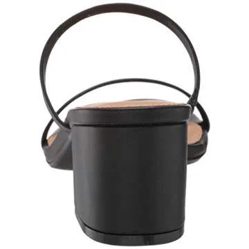 Amazon Essentials Women's Thin Two Strap Heeled Slide, Black, 10