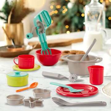 Battat – Toy Kitchen Set – 71Pc Pretend Cooking Accessories – 4 Table Settings & Cutlery – D...
