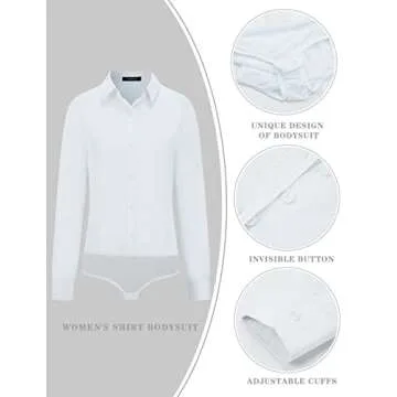 Tapata Women's Stylish Office Bodysuit - Elegant Blouse Top