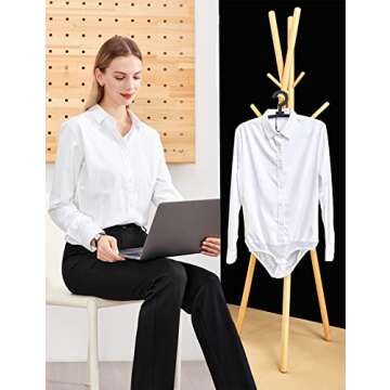 Tapata Women's Stylish Office Bodysuit - Elegant Blouse Top