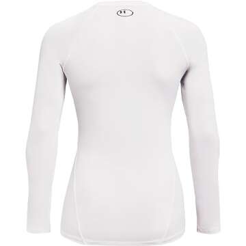 Under Armour Womens HeatGear Compression Long-Sleeve T-Shirt Sweatshirt, White, Large US