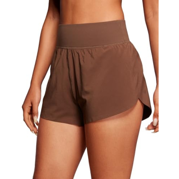 CRZ YOGA Women's High Waisted Running Shorts - Comfort & Style