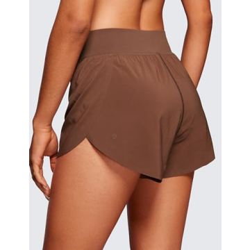 CRZ YOGA Women's High Waisted Running Shorts - Comfort & Style