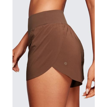 CRZ YOGA Women's High Waisted Running Shorts - Comfort & Style
