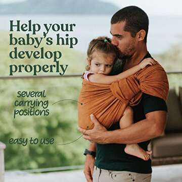 Nalakai Luxury Ring Sling Baby Carrier, Soft Linen Blend Baby Sling, Baby Wrap, Wear Your Little One Close to Your Heart, Comfort, Style