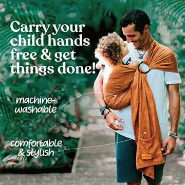 Nalakai Luxury Ring Sling Baby Carrier, Soft Linen Blend Baby Sling, Baby Wrap, Wear Your Little One Close to Your Heart, Comfort, Style