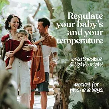 Nalakai Luxury Ring Sling Baby Carrier, Soft Linen Blend Baby Sling, Baby Wrap, Wear Your Little One Close to Your Heart, Comfort, Style