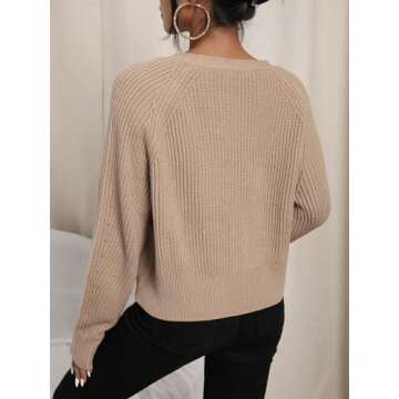 Stylish MakeMeChic Women's Cropped Cardigan Sweater