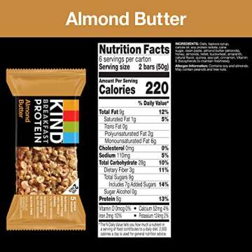 KIND Breakfast Protein Bars in Almond Butter - Healthy & Gluten-Free, 30 Count