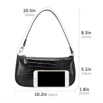 Chic Loiral Retro Shoulder Bag for Women, Black Tote