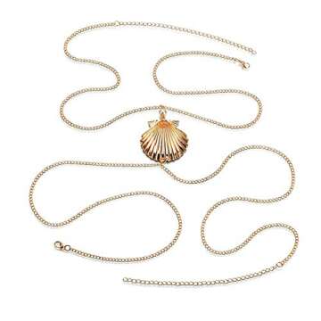 Yomiie Body Chain Layered Sexy Gold Tassels Shell Pearl Necklace Fashion Jewelry Belly Waist Bra Hot...