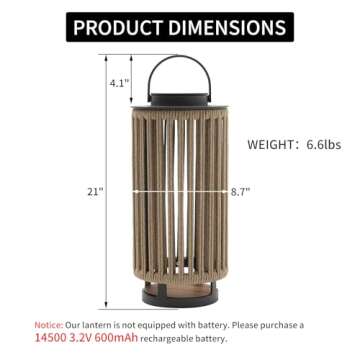 LebenLiebe Solar Lantern for Outdoor Decor and Garden