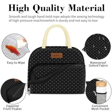 Coobiiya Insulated Lunch Bag for Work and Travel