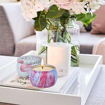 Scented Candles Gifts Set for Women, 9 Pack Aromatherapy Candles Pack Soy Wax with Essential Oil Include Lavender, Jasmine and Vanilla for Bridesmaid, Birthday, Valentine's, Mother's Day, Bath, Yoga